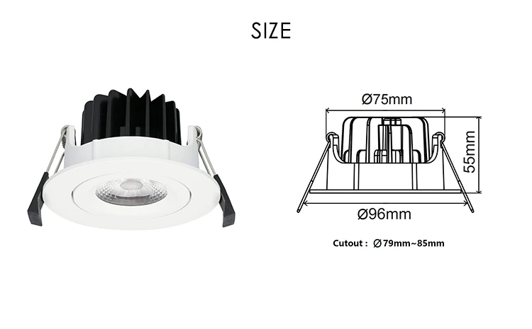 Flicker Free LED Flood Spot Light No Flicker 8 Watt 3000K 5000K Tiltable Spotlight 8W White Black Recessed Led Downlight