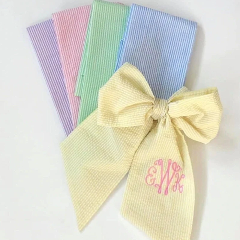 Монограммой, комплект одежды для новорожденных из жатой ткани, большой бант, шарф, Одеяло Для Новорожденных Обертывание одеяло