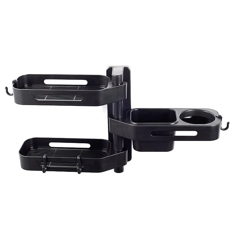 Multi layer wall mounted shower gel towel rack for perforated bathroom cosmetics storage box rack