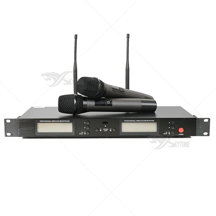 A11 dual channel handheld wireless microphone UHF adjustable