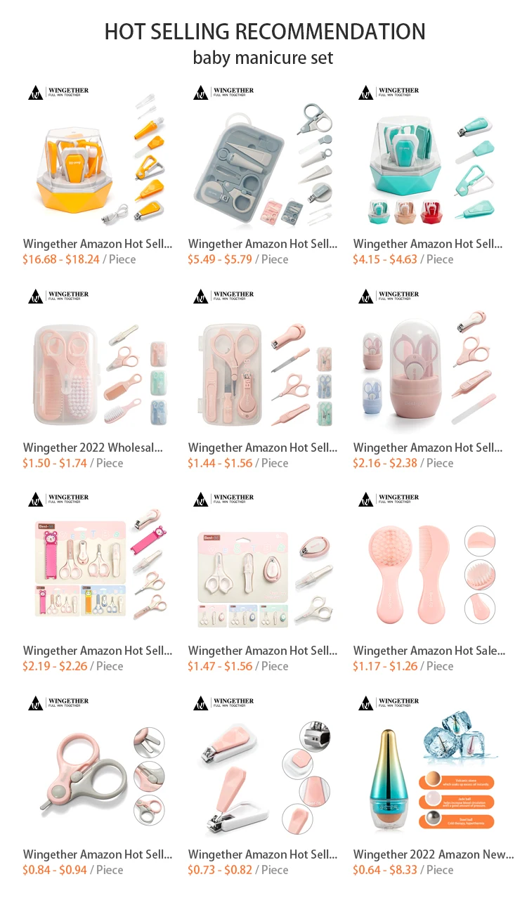 Wingether Amazon Hot Sell In Stock Baby Nail Clipper Light Baby Nail Clipper Newborn Care Kit Short Nail Kit For Babies
