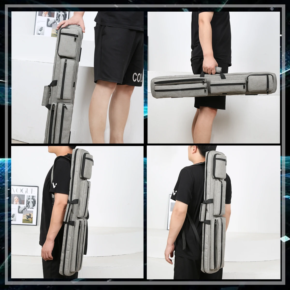 Durable 3x4 Pool Cue Case Soft Billiard Stick Bag for 3 Butts and 4 Shafts New Snooker & Billiard Cases
