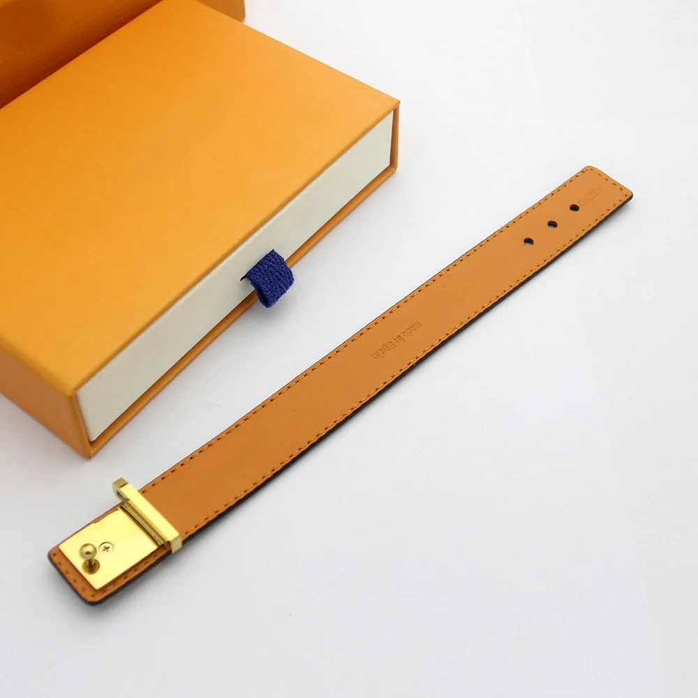 Wholesale Luxury Brand Designer Adjustable Monogram Bracelet Men Leather Letter V Slim Bracelet