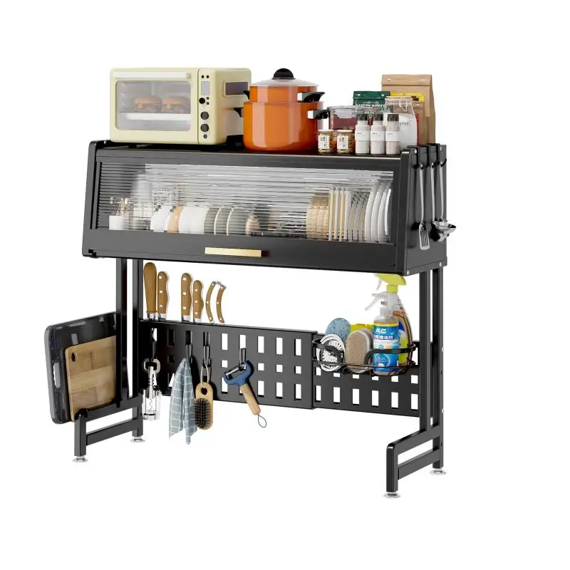Home kitchen dish drying rack over sink kitchen storage shelf two tier kitchen the sink dish drying rack with cover