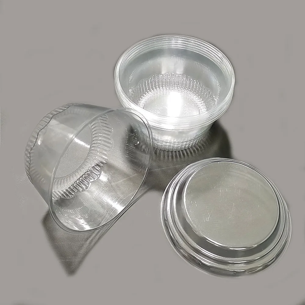 
TOP SALE 8 OZ Transparent Snack Food Dessert Ice Cream Cake Use Disposable Plastic Cup with Lid 