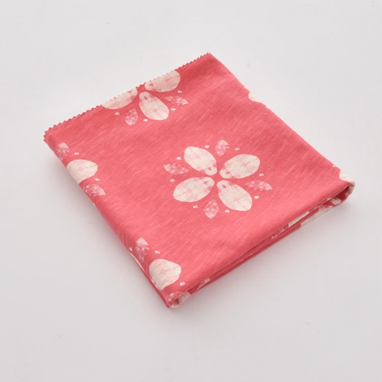 Modern Design High Quality Floral Pattern 100Cotton Slub Jersey Reactive Print Fabric