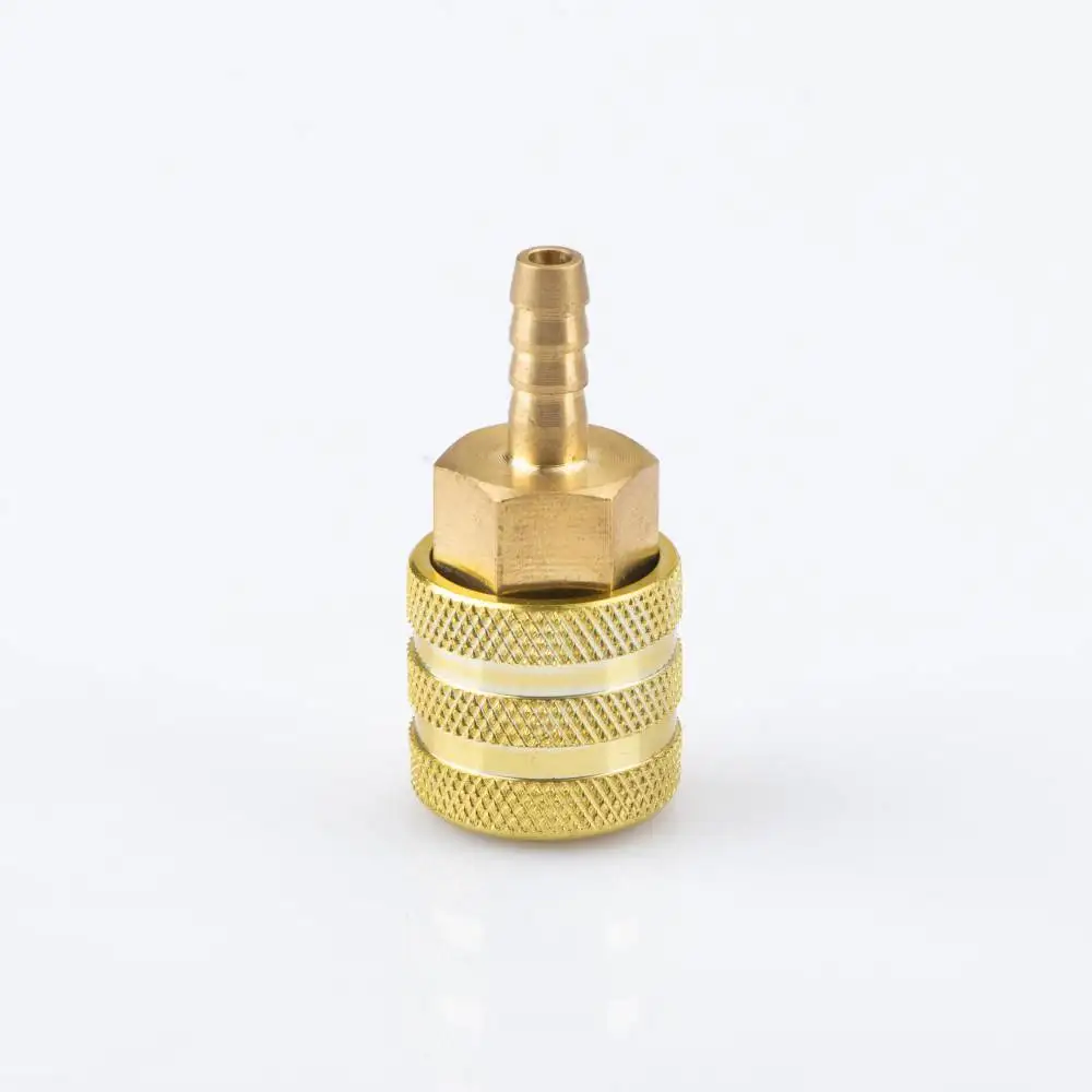 AC06 Quick Coupler Tire Air Chuck Brass Stem 1/4 NPT Open or Closed End Nickle Plated or Brass