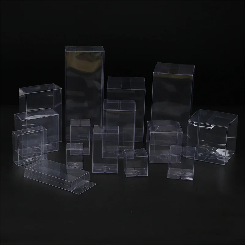 Customized Design Recycled Plastic Transparent Clear Foldable Disposable Cheaper Flat Package Vinyl Box for Cosmetics and Gifts