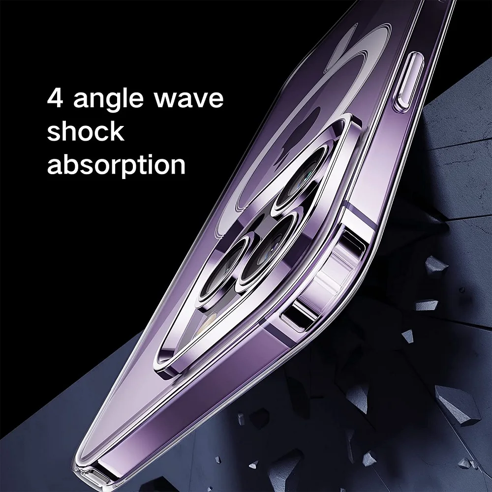 Strong Clear Magnetic case for iPhone 14 Pro Max 13 12 pro Non Yellowing for Phone colors case for iPhone 14 pro