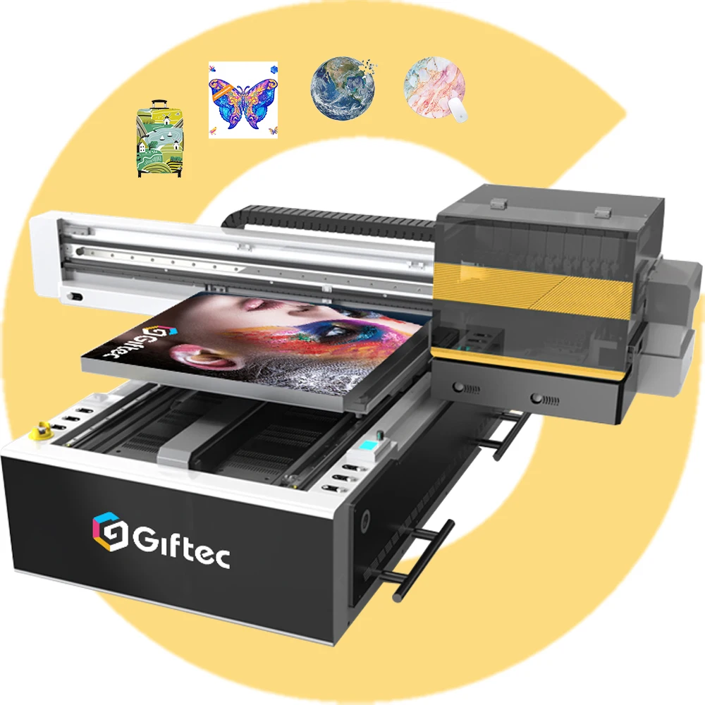 Giftec лидер продаж 2024 A1 6090 refececolor тройная печатающая головка Xp600/I3200 изготовленный на заказ логотип машина для принтера мячей гольфа