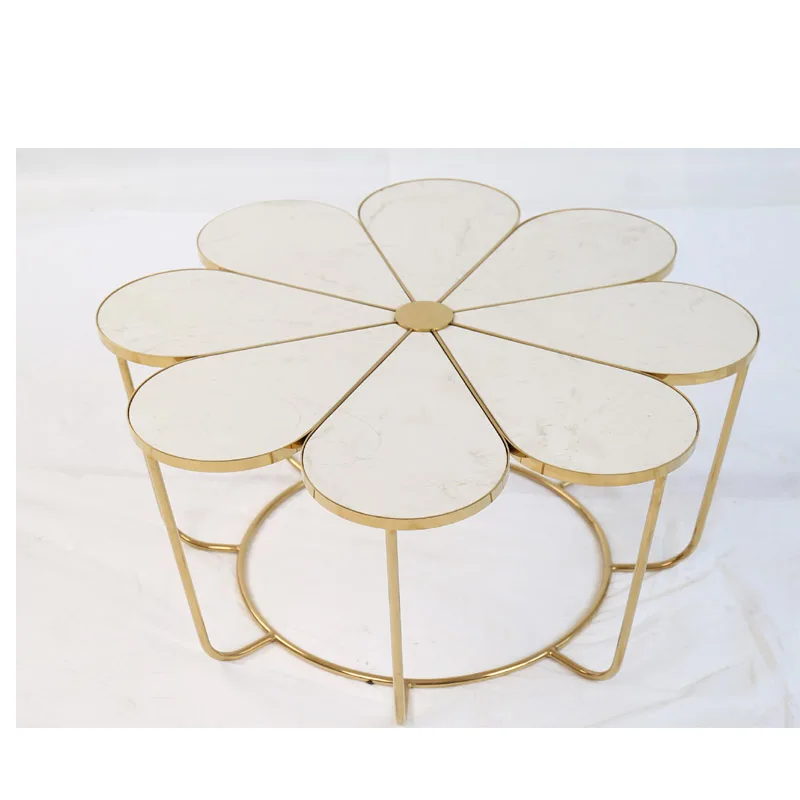 Современная стеклянная рамка с золотистой отделкой кофейный столик для гостиной 2 полками