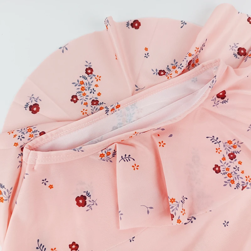 Pinuotu Infants Frill Floral Full Printing Customized Shorts Summer Ruffle Cute Botanic Baby Girl Swimming Trunks