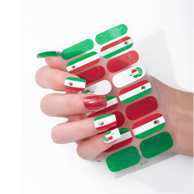 new design nail wraps US country flag 16 strips sheet polish paper collated strip framing nails art stripping tape liner sticker