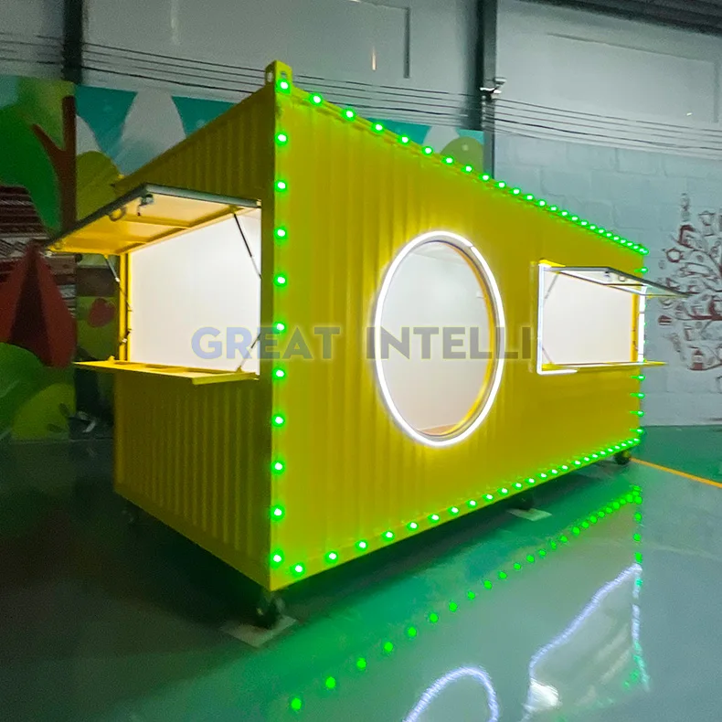 Пищевой грузовик модульный каркасный кофейный магазин мороженого сборный дом контейнер для быстрого питания кафе