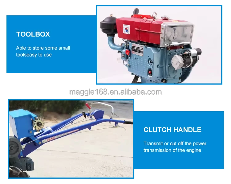 Self-propelled type Ridge planter trailer harvester Two Wheels With Plough Rotavator Corn Wheat Planter mini tractor 8-32 hp