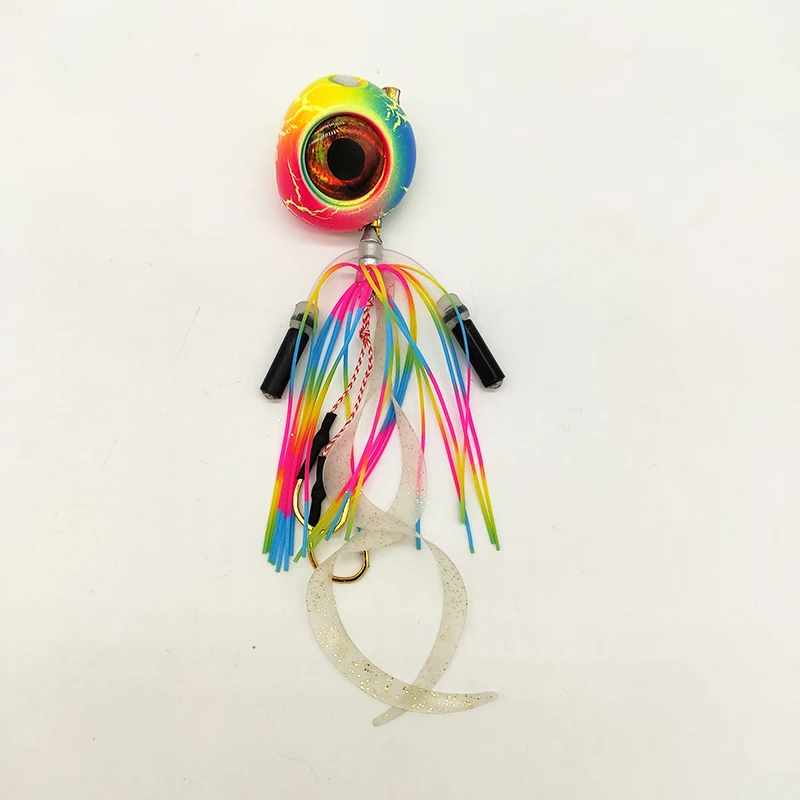 Wholesale  snapper jig lure madai  kabura jig with rattle sound glow silicone tie