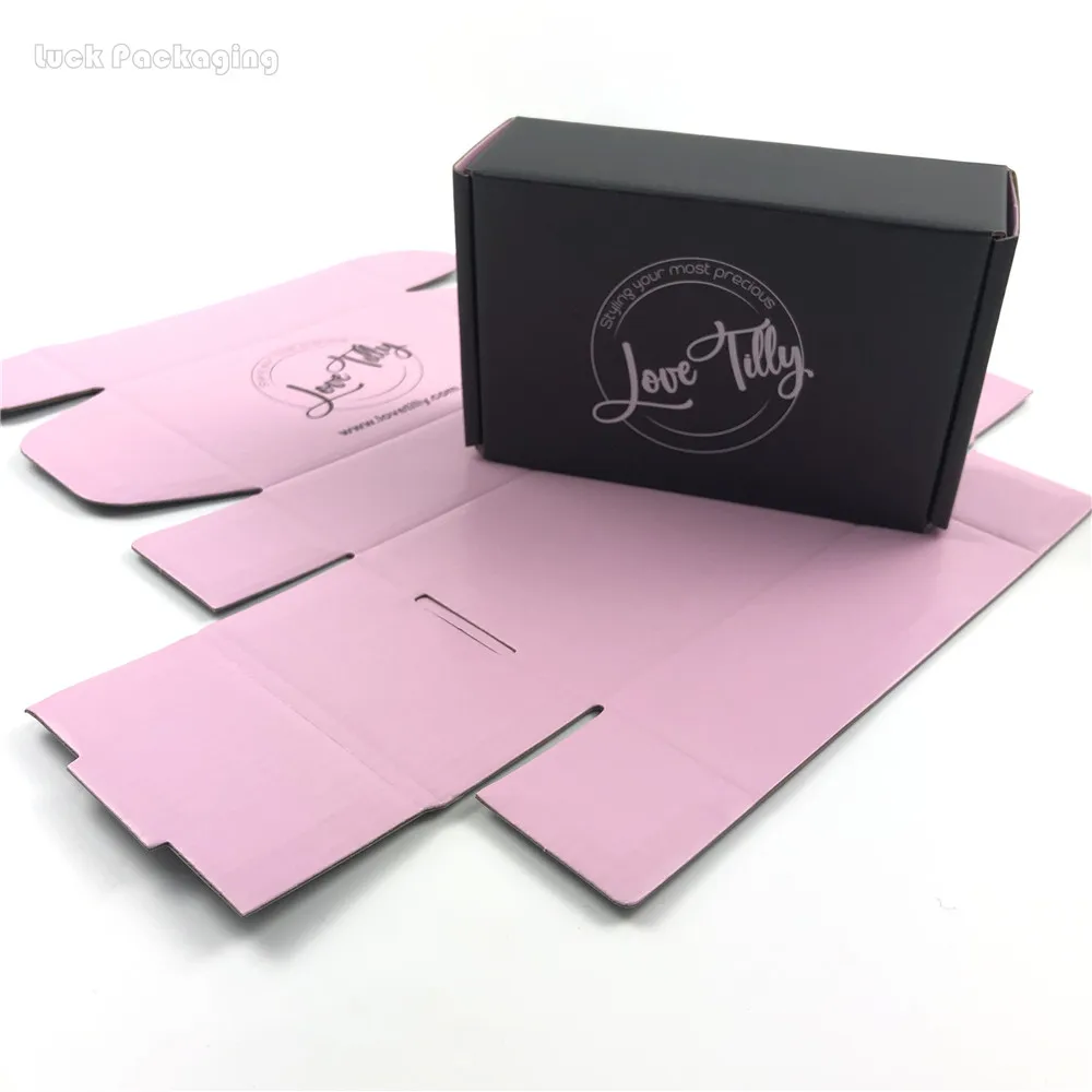 Wholesale White pink Cardboard Paper Mailing Clothing Cosmetic Gift Box Custom Logo Printed Corrugated Shipping Packaging Box