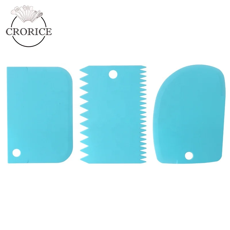 
Wholesale cake tools New coloured scraper set of 3 plastic dough scraper Cake Scraper 