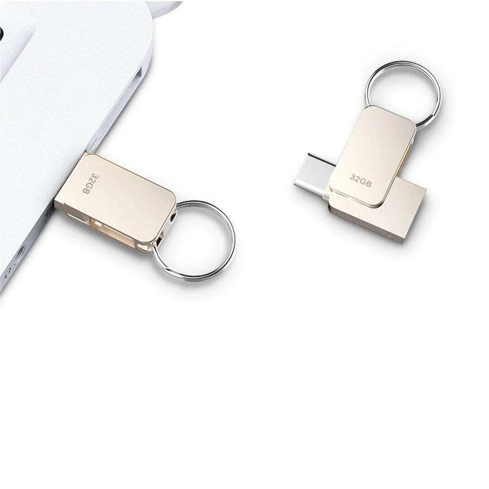 Luxury Metal Material Custom Logo Type C USB Flash Drive 3.0 8GB 16GB 32GB 64GB 128GB