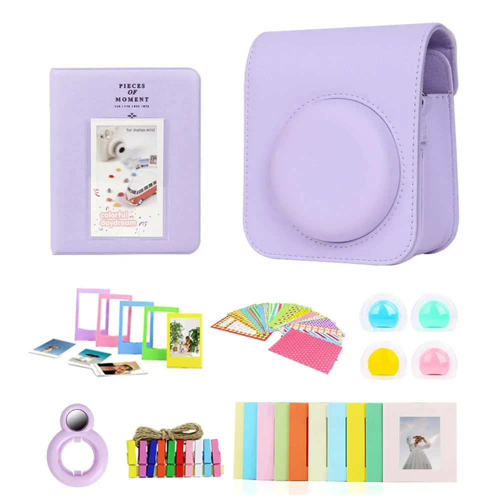 7 In 1 Instant Camera Accessories Bundle Set Protective Case Photo Frame Album for Fujifilm Instax Mini 12