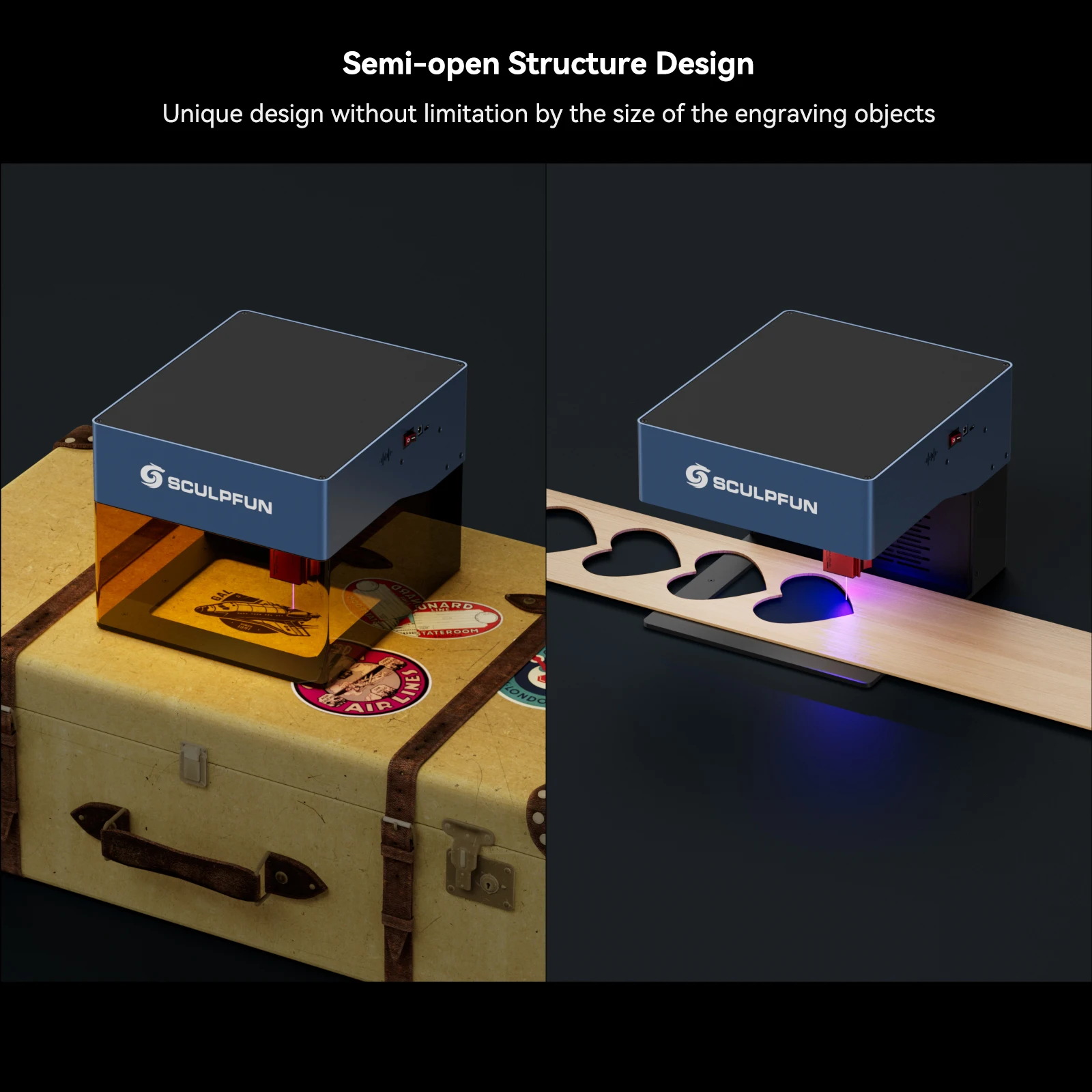 SCULPFUN iCube 3W Portable DIY Printer Logo Mark Printer Cutter Home Desktop Mini Grabadora Laser Engraving Machines