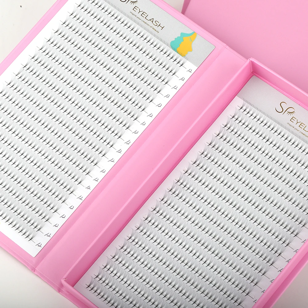 SP EYELASH Private Label Promade Lash Narrow Fans Dark Black Eyelash Extensions Pointy Base Premade Volume Lash Fans