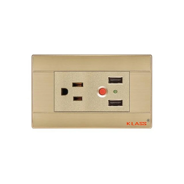 Америка/Канада 2 gang электрическая розетка с 2 USB портами Штекерный разъем usb настенная розетка американская штепсельная вилка стандарта США