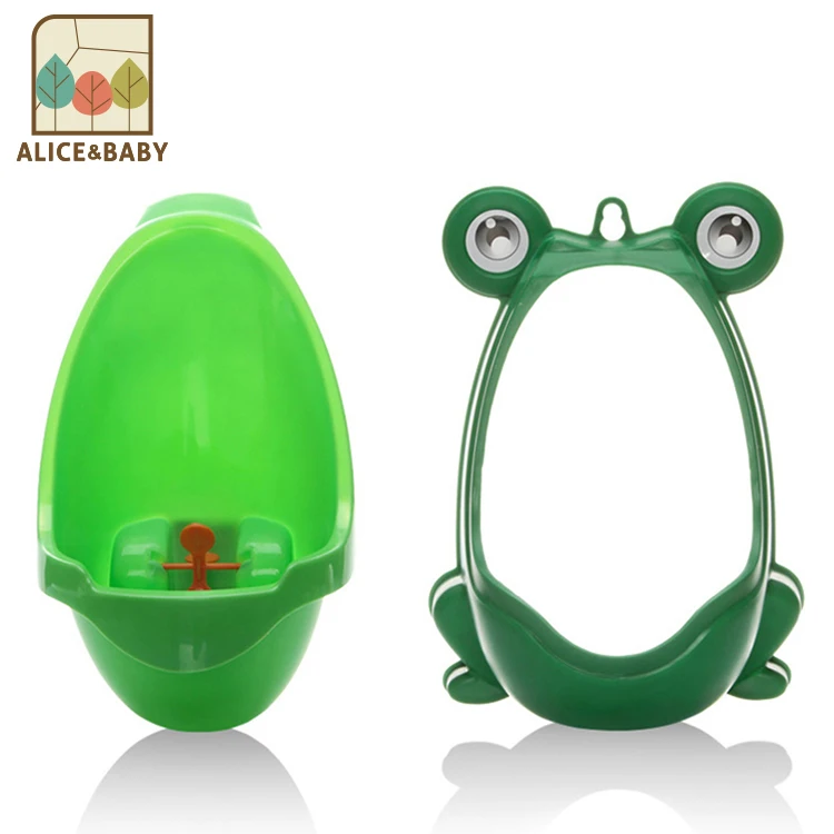 
2017 hot selling lovely frog urinal boy toilet training plastic baby potty suck or hang on the wall 