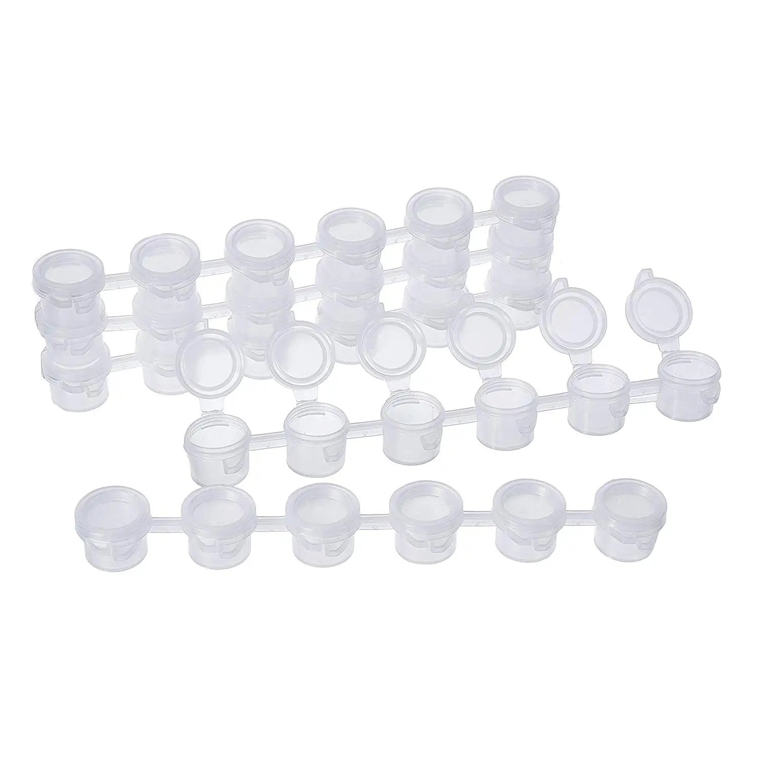 
3ml/5 ml empty hinged shut lid paint pots plastic painting cups paint pot strips Ideal craft hobby art children paint by numbers 