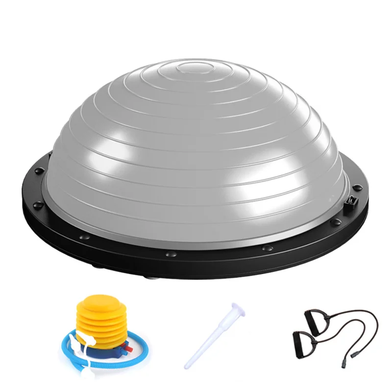  2021 Newest Design 46cm Anti Burst Air Pump Half Balance Ball Trainer Fitness Gym Yoga With Resistance