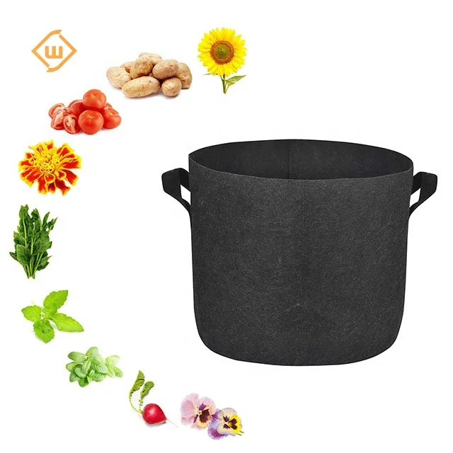 Garden Plant Fruit Vegetable Flower Planter 7 10 15 Gallon Felt Grow Bags Non Woven Fabric Plastic Tree Planting Bag