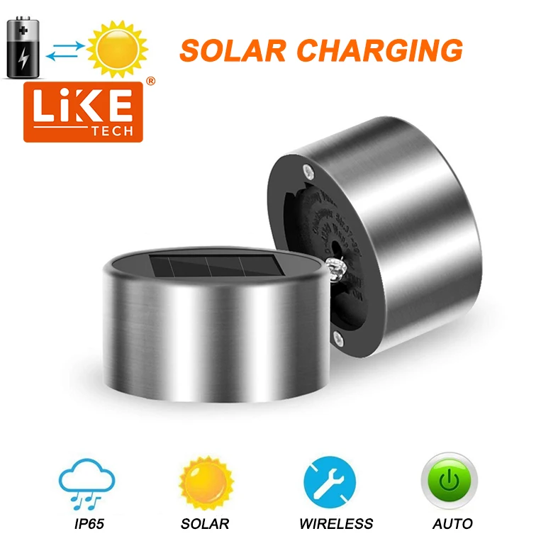 LikeTech Amazon hot selling Outdoor Pathway Lights Stainless Steel+ABS IP65 waterproof exterior garden lamp led solar lawn light
