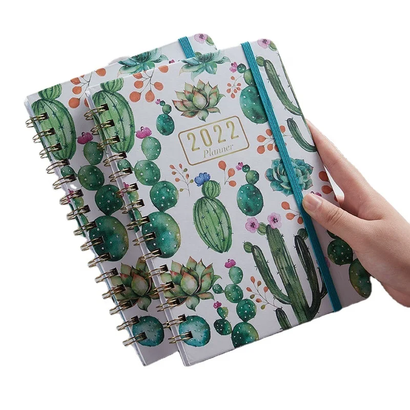 Custom Creative Spiral Weekly And Monthly Planner Journal Agenda Diary Coated Paper Cover Diary Notebook