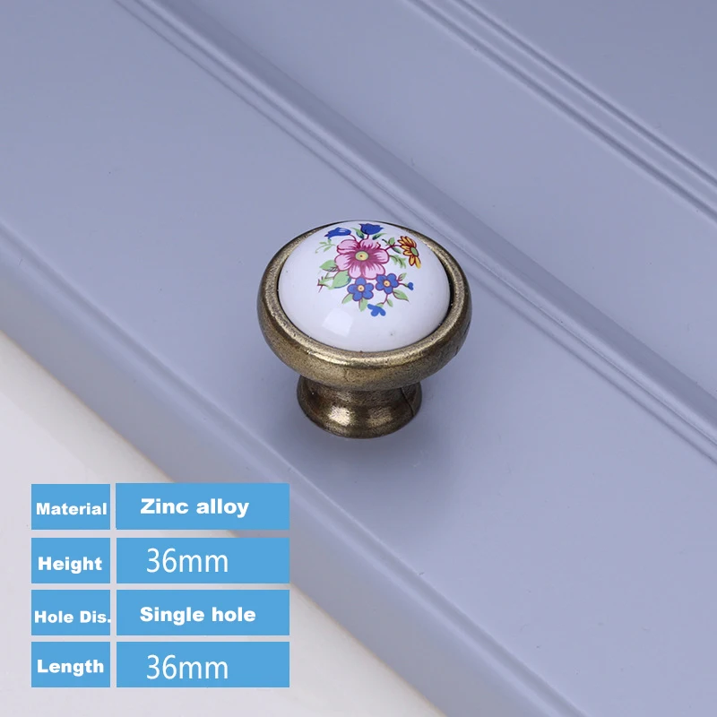 Furniture hardware drawer and door cabinet knob ceramic handle