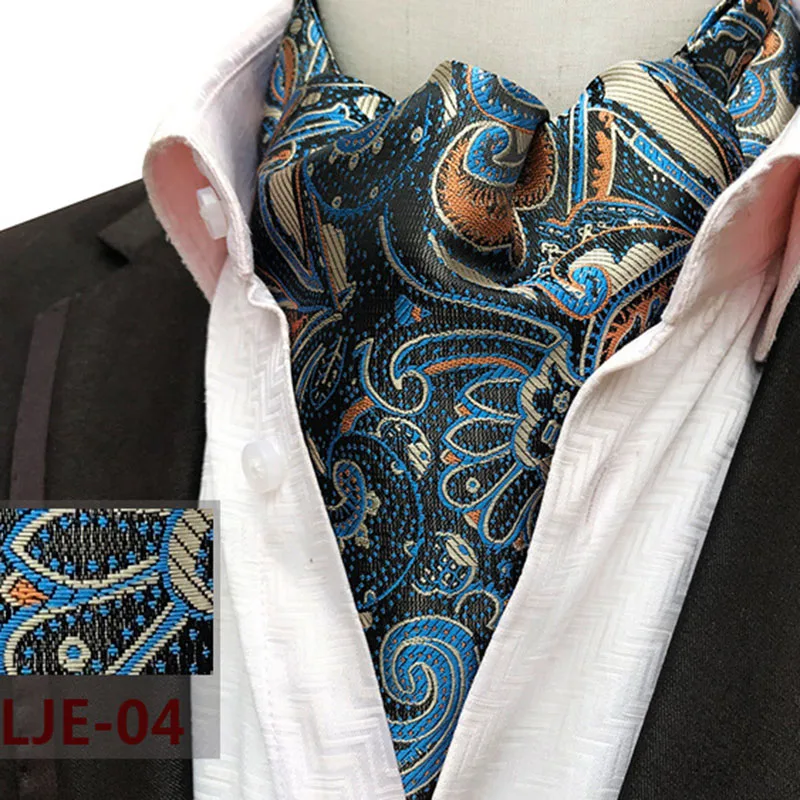 Free Shipping Custom Design Fashion Wedding Cravat Necktie Mens Silk Ascot Cravats for Sale