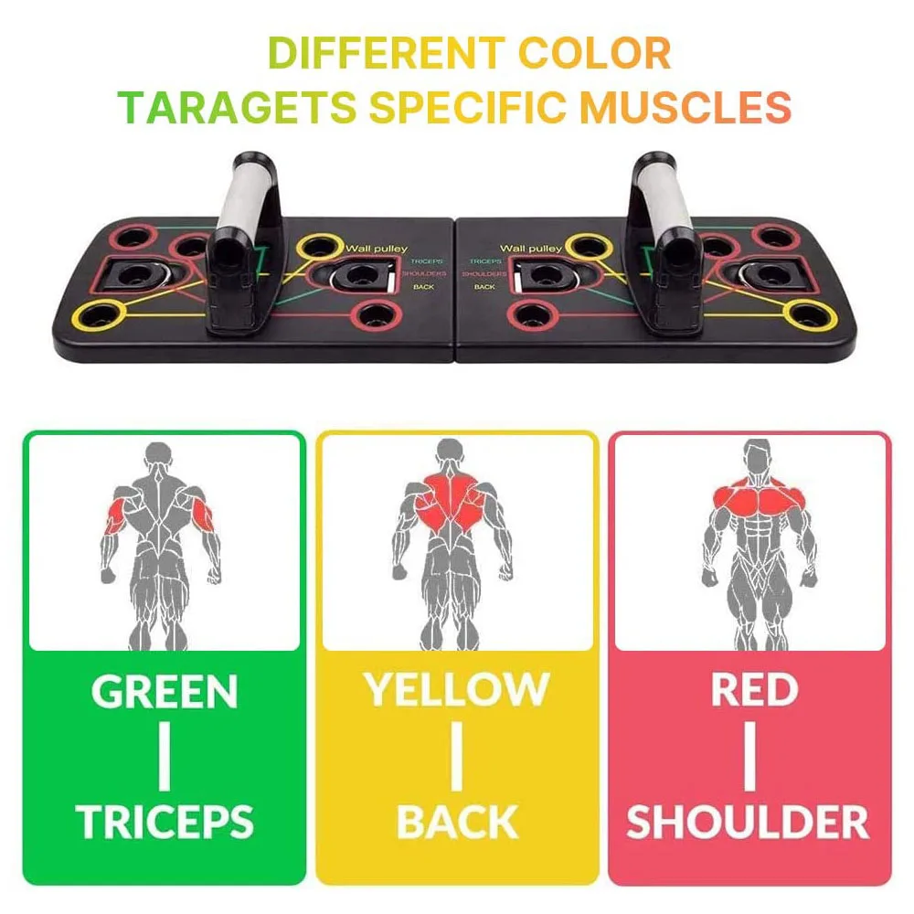 Total Body Push up Board Hot Sale Fitness ABS Customized for Home Gym 13 in 1 Black Color Box OEM Bodybuilding Fitness 10 Pcs