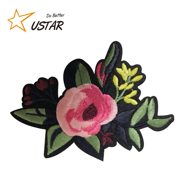 Rose Flower Patches Custom Embroidered Fabric Iron-on/Sew-on Patch Badges, Clothes Dress  Hat Jeans DIY Craft Applique Patches