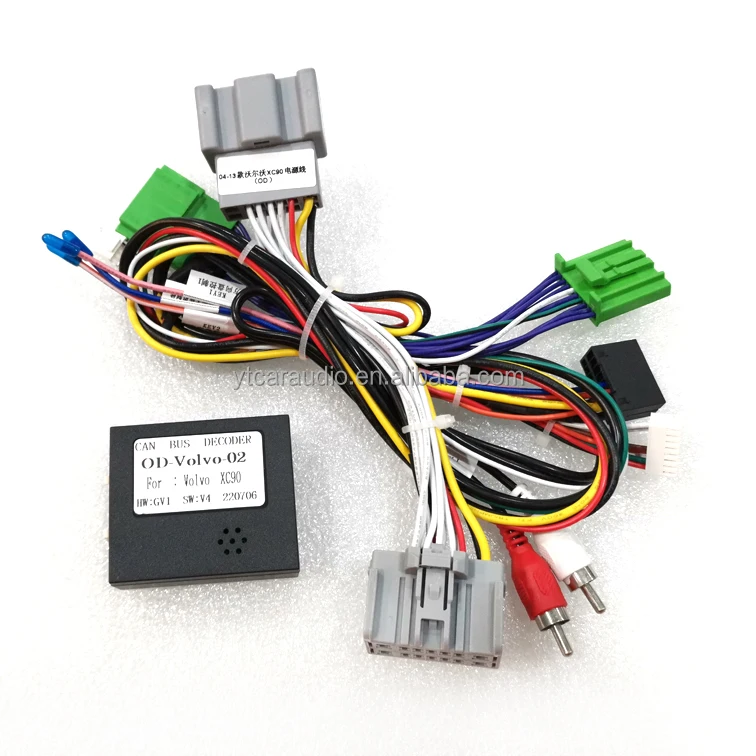 Car 16pin Audio Wiring Harness With Canbus Box For Volvo XC90 09-13 Aftermarket Stereo Installation Wire Adapter