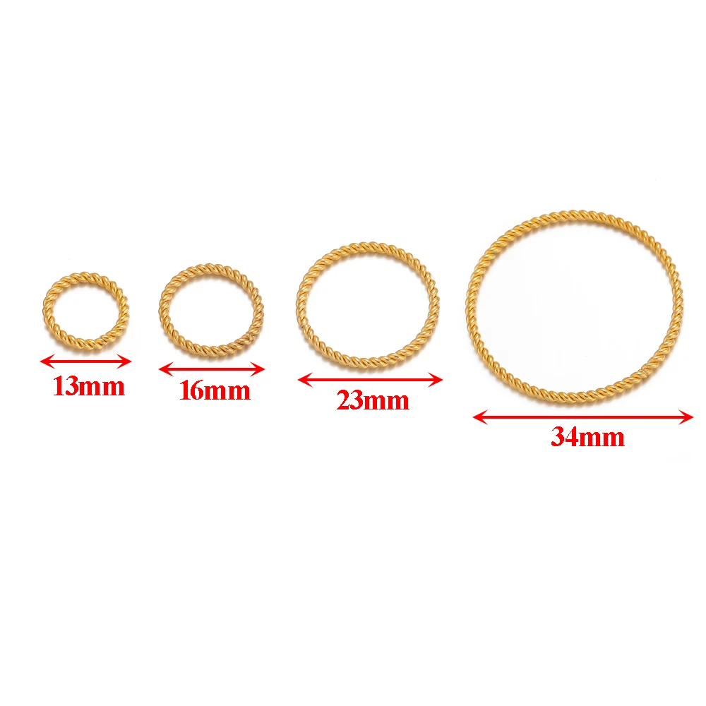 20pcs Stainless SteelSpiral Round Twisted Big Circles Ear Wire Hoops Pendant Connectors for DIY Jewelry Earrings Making Findings