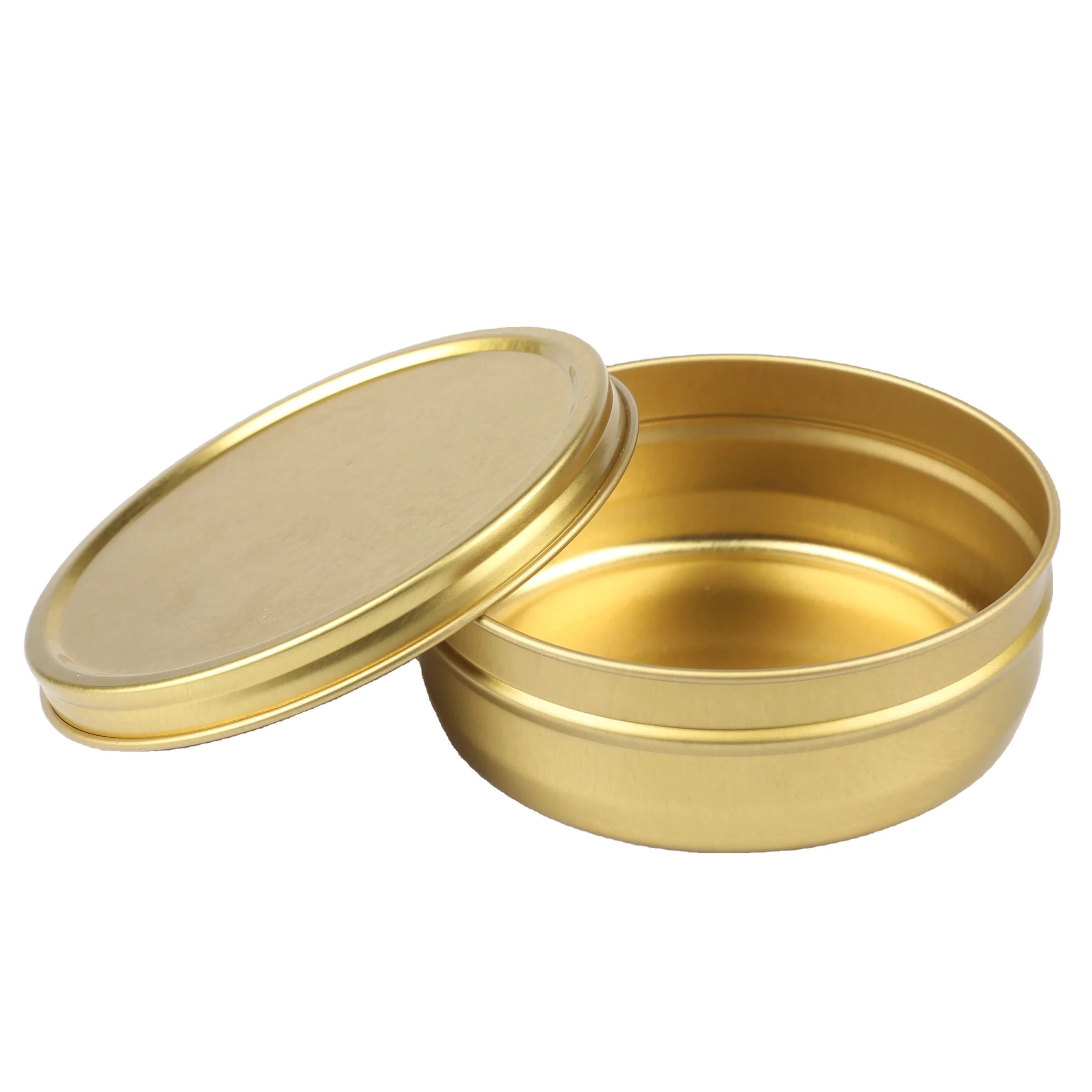 New Caviar Tin Container Lid Vaccum Empty Custom Round Food Safe Caviar Packaging Tin Can Box printing Logo Colors acceptable