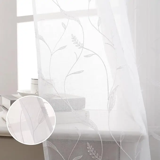Sheer Curtain for Design The Embroidered  Luxury Windows Decor Living Tulle Fabric Modern 2024 Sheer Curtain for livingroom