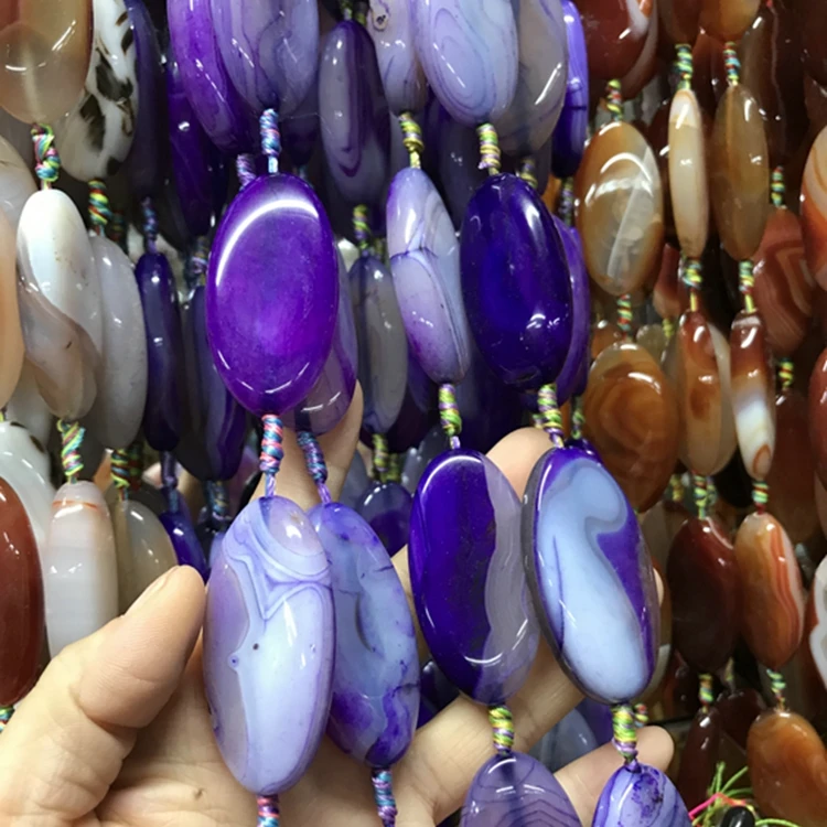 Hot Sale Gemstone Big Size Oval Agate Bead Cains Gemstones Loose Gems Jewelry Making DIY Accessories Handmade