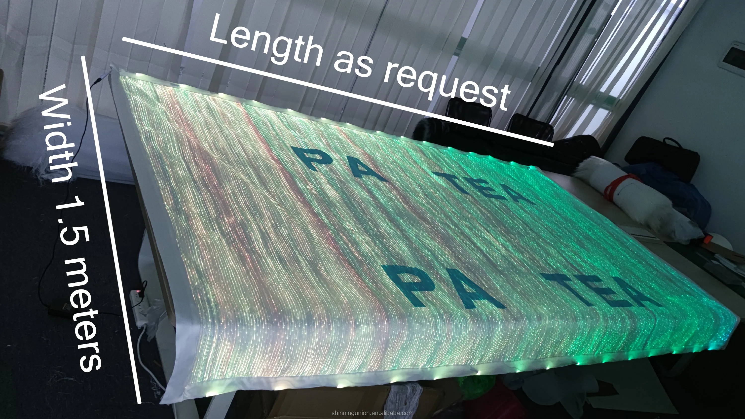 LED Luminous Fiber Optics Clothing Fabric - Optic Fiber Fabric LED Lights for Puffer Jacket - Fiber Optic Net Fabric by the Yard