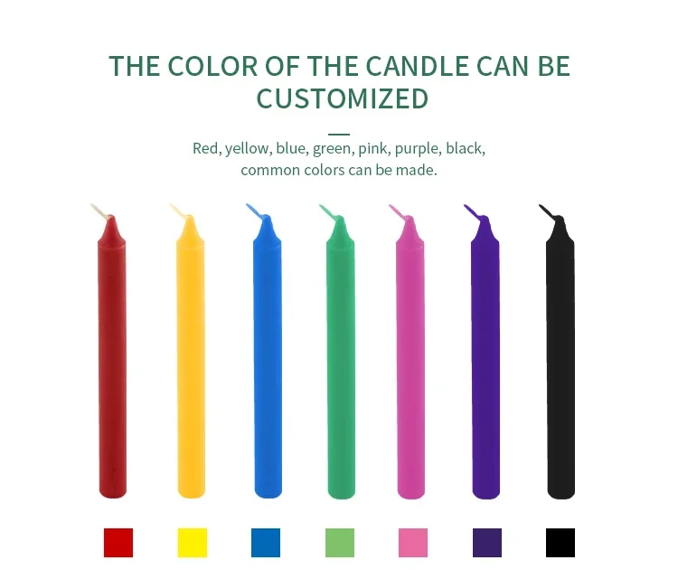UK Taper colorful Candles 8 inch 7-8 hrs Burning Smokeless and Unscented color candles to Germany