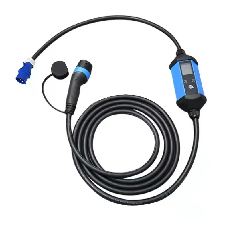 fisher 32A 250V 5m cable Mode2 Type2 Electric Vehicle Charging Cable type 2 Plug Portable EV Charger