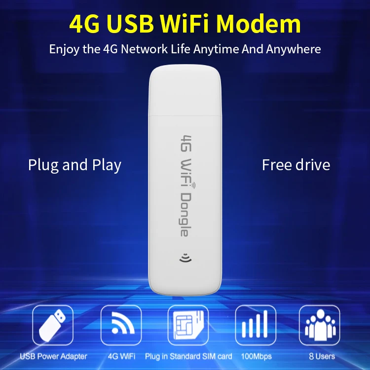 Беспроводной 4G LTE USB МОДЕМ WIFI роутер со слотом для SIM-карты портативный карманный маршрутизатор Встроенная антенна широкополосная