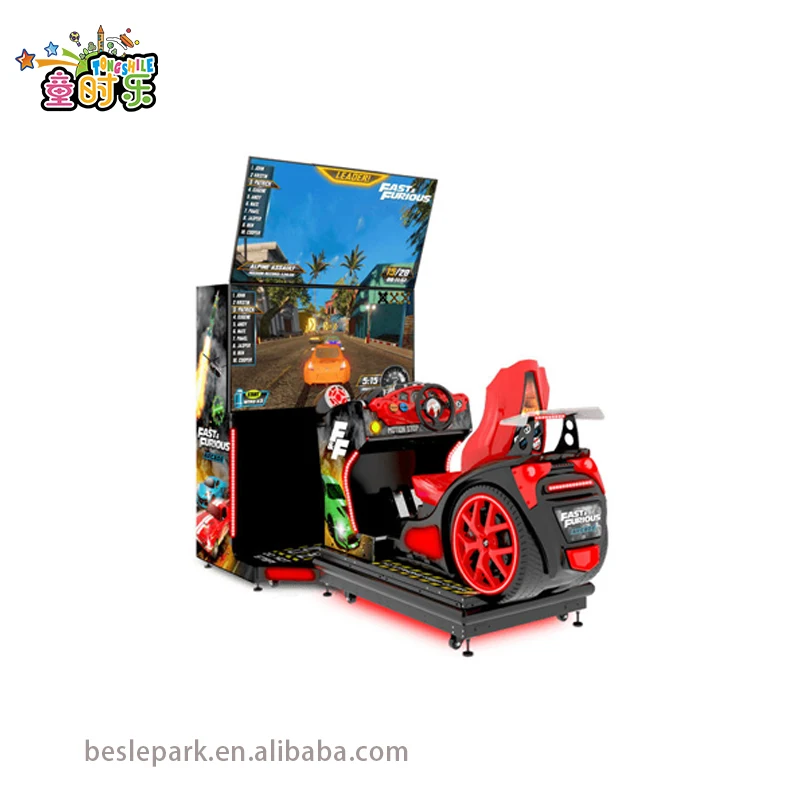 Fast and Furious Arcade racing game machine with motion seat, Dual screen FF Car Driving Machine