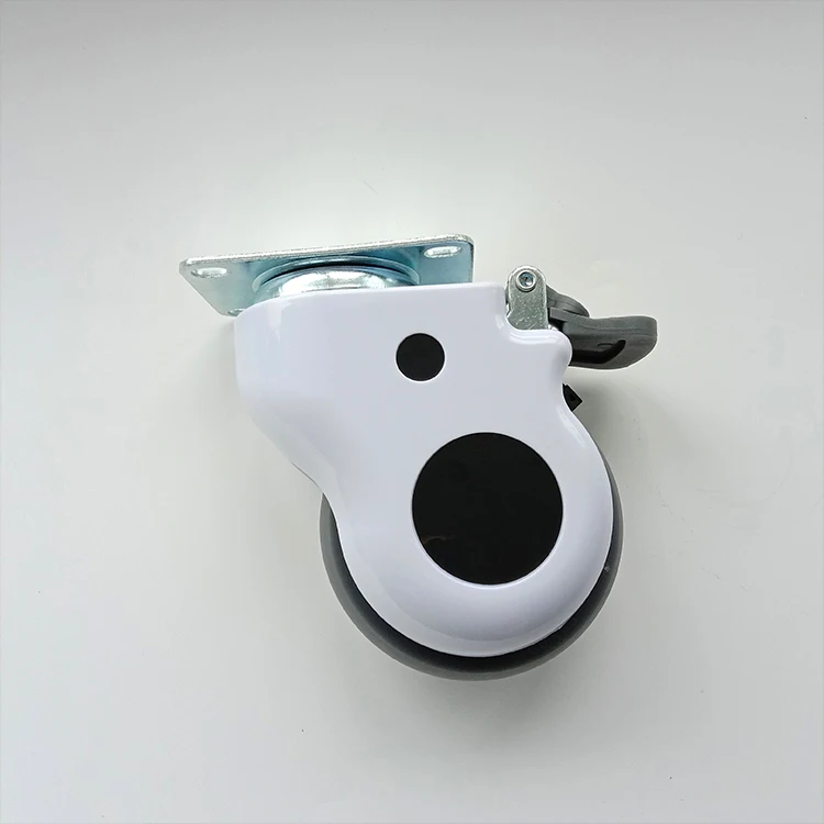 High Quality Hospital Single Brake Castors Wheel White universal wheels Medical cart Swivel Plate Caster