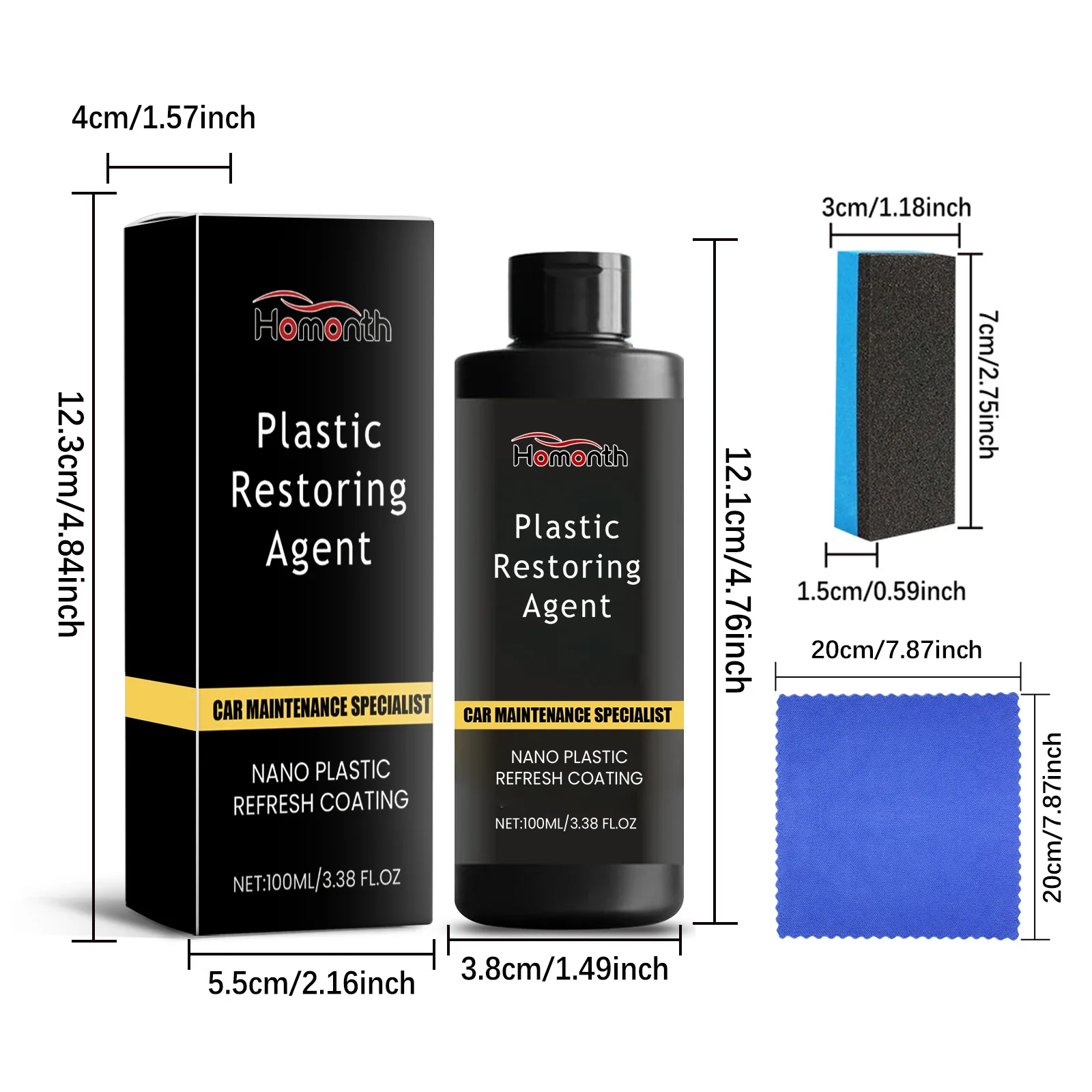 Bestselling Homonth car interior cleaning stain removal refurbishment glossy repair scratch repair car Plastic Restoration Agent
