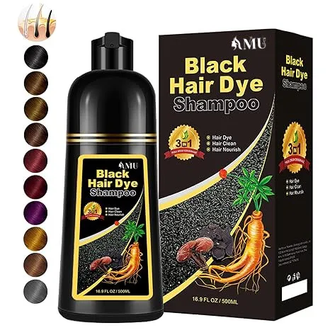 Wholesale professional hair treatment instant black dye shampoo cover gray hair good operate black shampoo hair dye